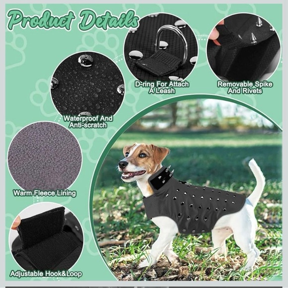 Spiked Dog Vest Black 🥳HOST PICK🥳 - Picture 2 of 11